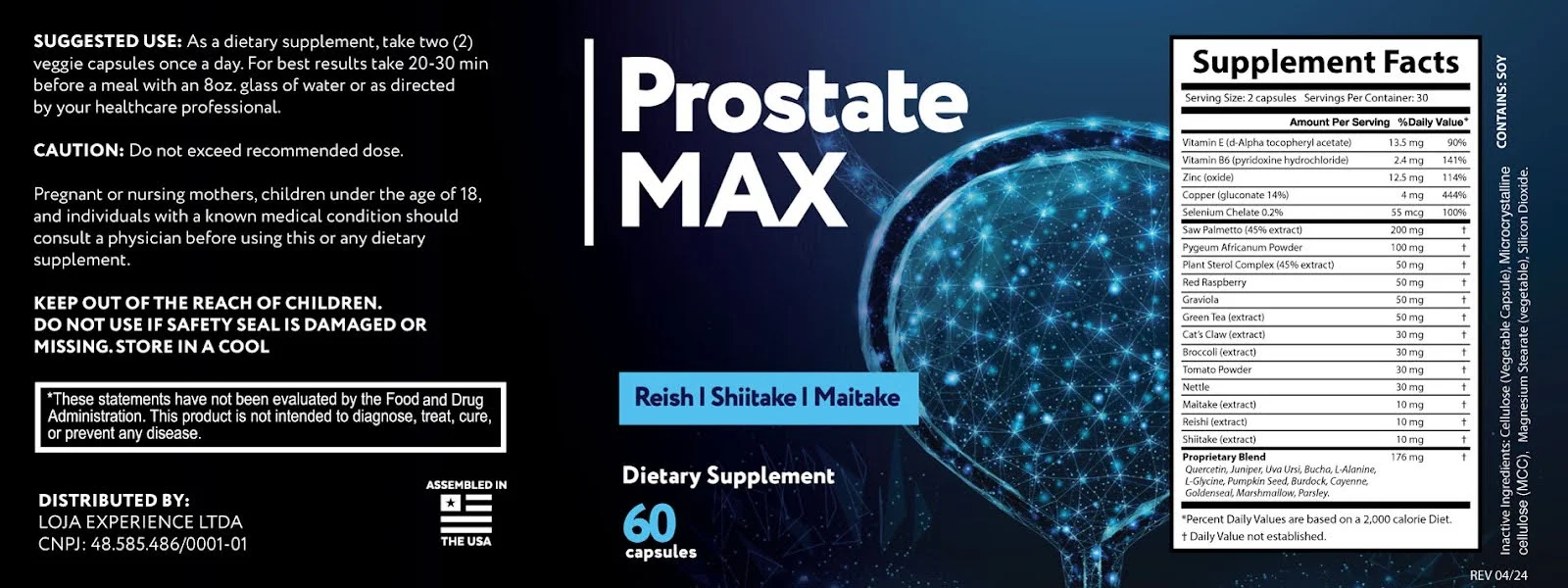 Prostate Max Product Label