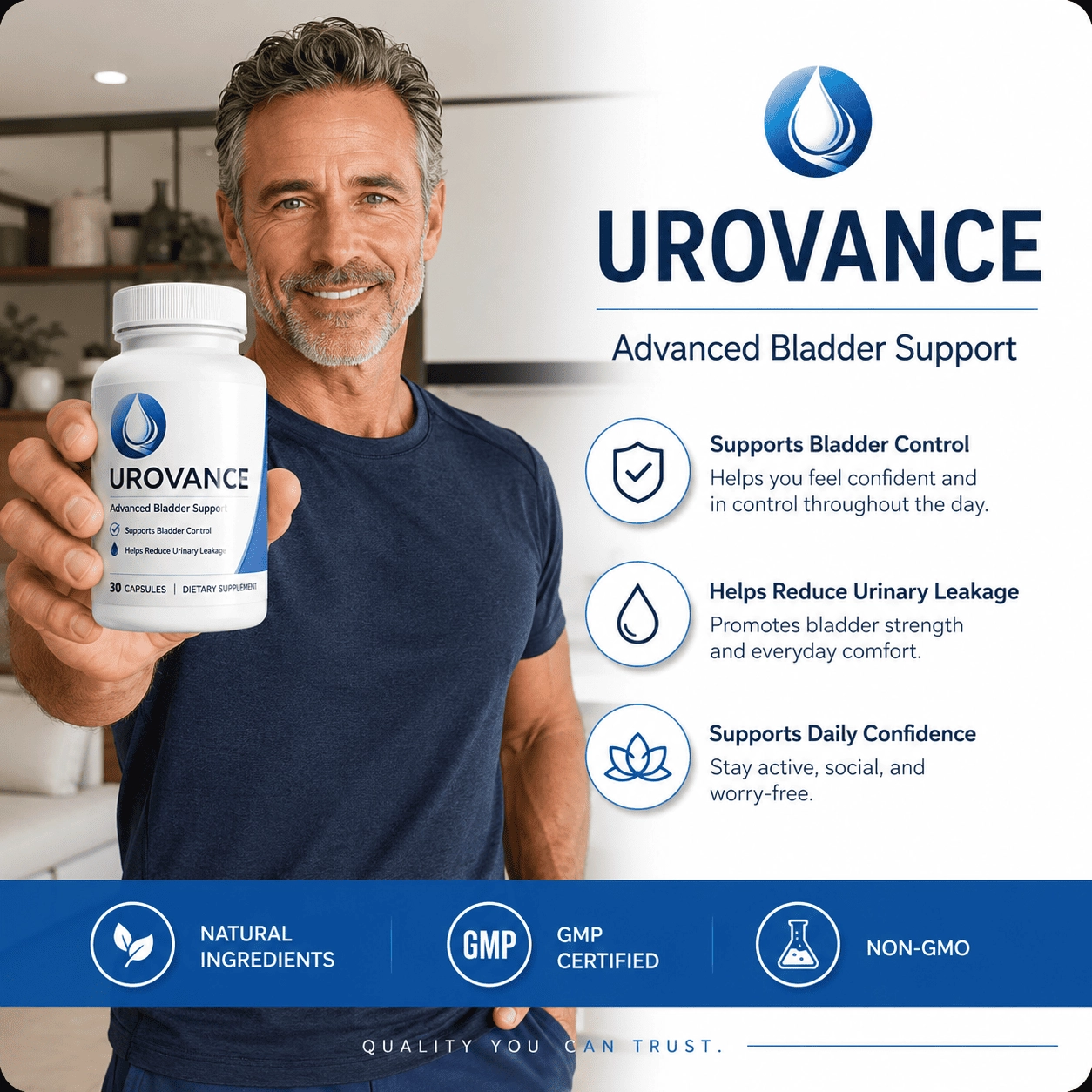 Urovance supplement facts label – bladder support ingredients formula