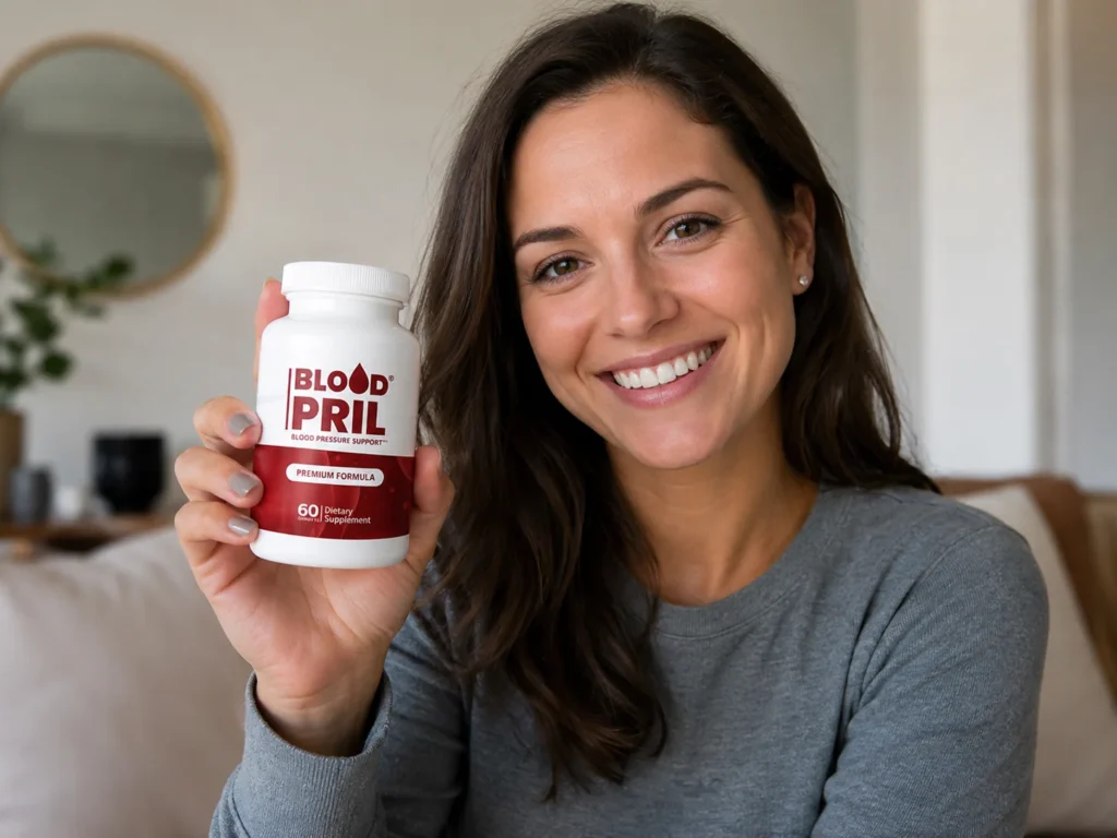 BloodPril supplement bottles – blood pressure and cardiovascular support packaging
