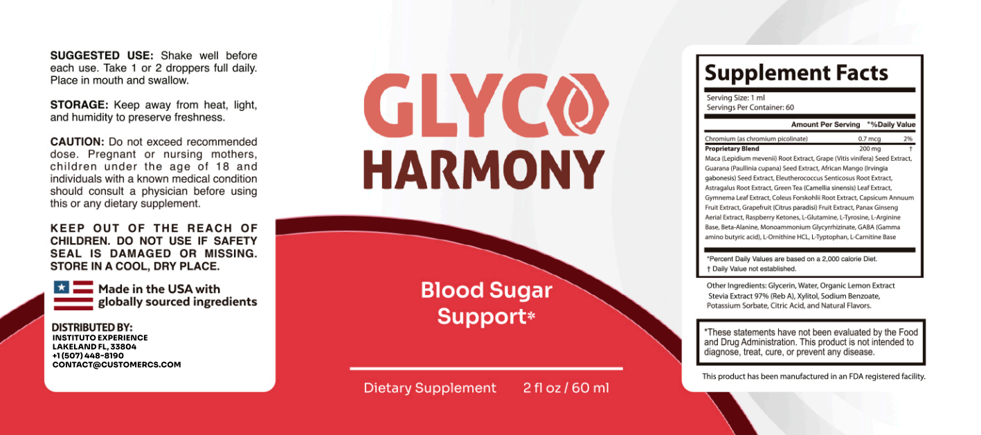 Glycoharmony supplement facts – chromium, gymnema, maca and botanical blood sugar formula