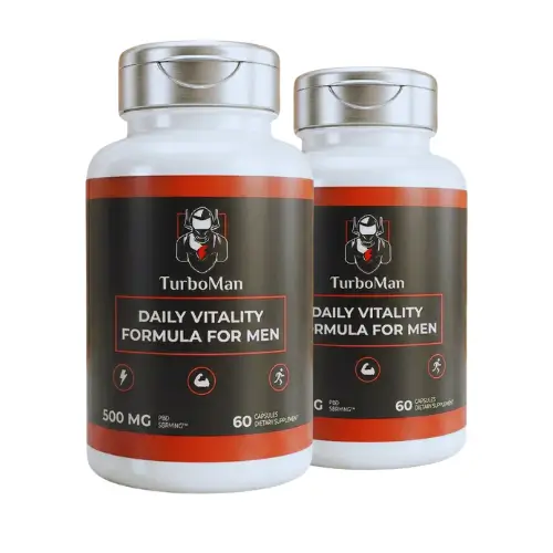 TurboMan daily vitality capsules for men – natural male performance support with Tongkat Ali and L-Arginine